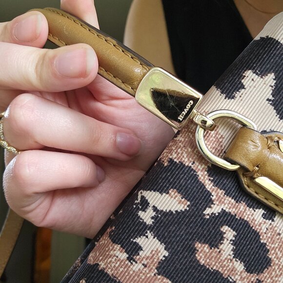 Coach Brown and Black Leopard Print Satchel - Picture 11 of 16